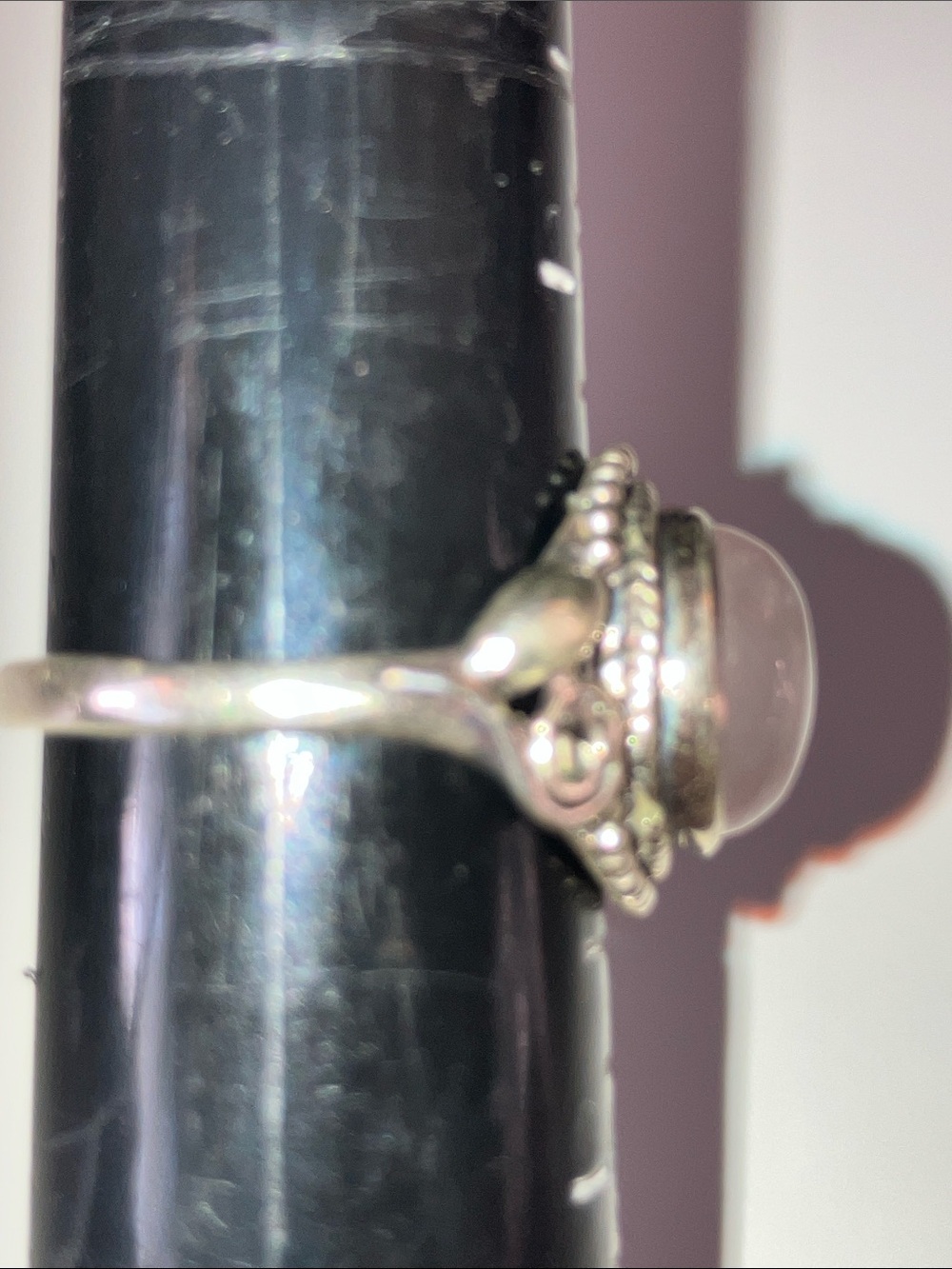 Sterling Silver Rose Quartz Oval Ring - Pink Gemstone - Picture 3 of 7